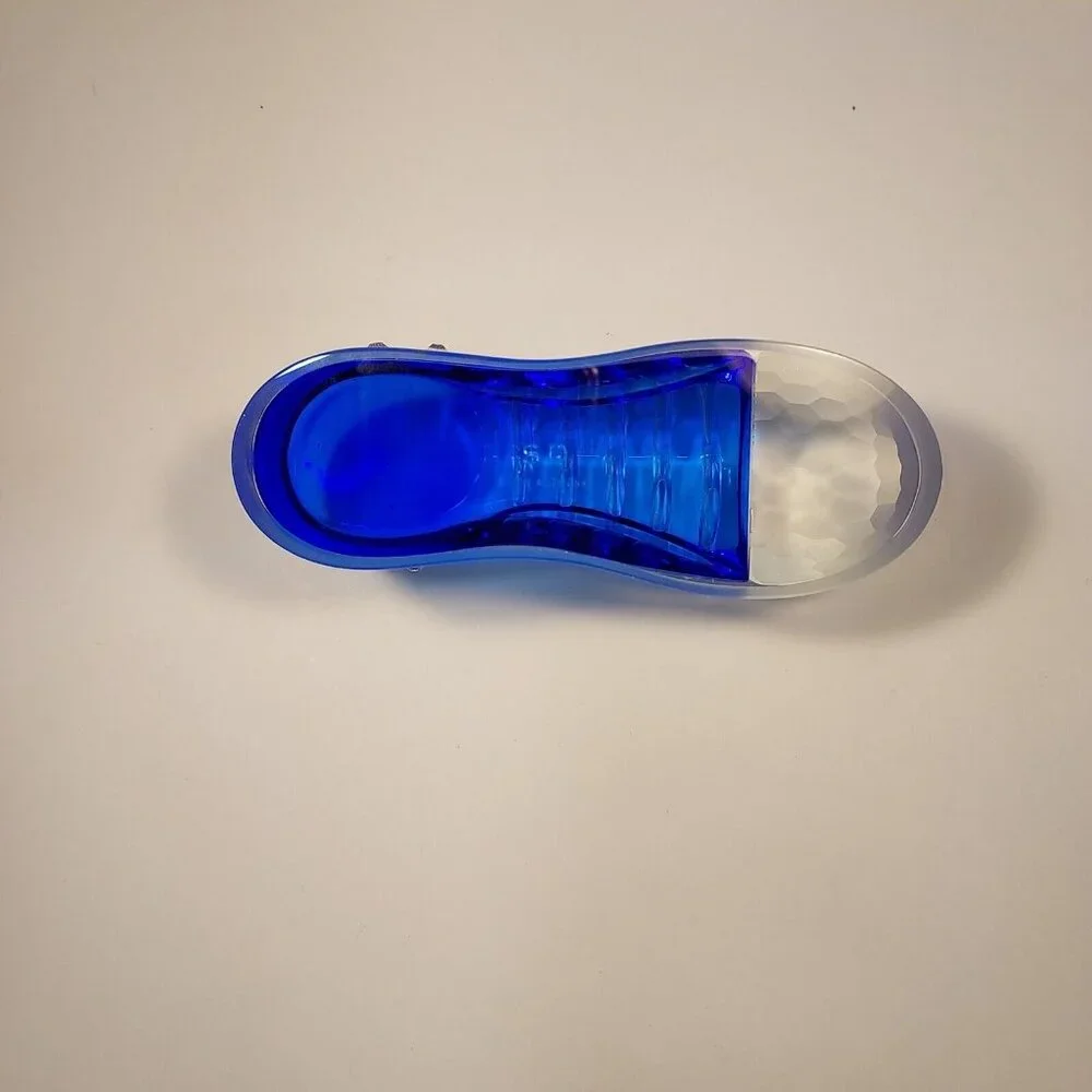 Paperweight Blue Glass SD Simon Designs Crystal Sneaker Frosted Accent 6